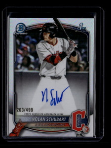 2025 Bowman Chrome Draft Autographs Refractor Nolan Schubart RC Auto 263/499