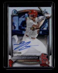 2025 Bowman Chrome Draft Autographs Refractor Jack Gurevitch RC Auto 137/499