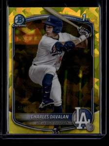 2025 Bowman Chrome Draft Sapphire Yellow Refractor bdc96 Charles Davalan RC /75