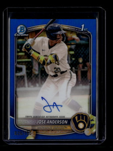 2025 Bowman Chrome Autographs Blue Refractor Jose Anderson Rookie Auto 26/150