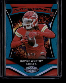 2024 Certified Certified Rookies Mirror Teal 8 Xavier Worthy Rookie 7/50