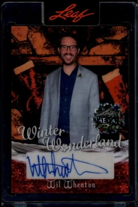 2025 Leaf Metal Happy Holidays Winter Wonderland Stockings Will Wheaton Auto 1/1