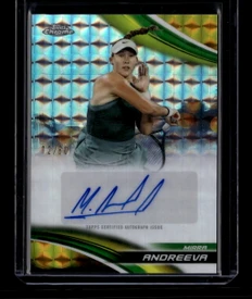 2025 Topps Chrome Autographs Gold Geometric Refractor Mirra Andreeva Auto 12/50