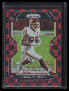 2021 Panini Prizm Prizms Black and Red Checker Refractor 210 Logan Thomas