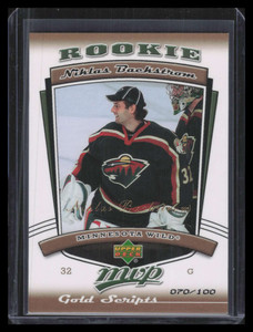 2006-07 Upper Deck MVP Gold Script 318 Niklas Backstrom Rookie 70/100