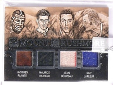 2016 Leaf Enshrined Rushmore Plante Richard Beliveau Lafleur jersey #D11/15