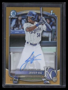 2025 Bowman Chrome Prospects Autographs Gold Refractor Javier Vaz RC Auto 44/50