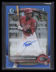 2025 Bowman Chrome Autographs Blue Refractor Naibel Mariano Rookie Auto 37/150