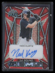 2024 Leaf Metal 1st Round Gems Red Mojo 1rgnk1 Nick Kurtz Rookie Auto 2/6