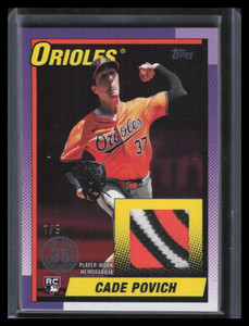 2025 Topps '90 Topps Relics Red 90r2cp Cade Povich Rookie Patch 1/5