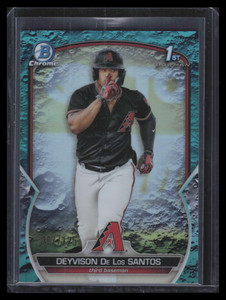 2023 Bowman Chrome Aqua Lunar Crater Refractor Deyvison De Los Santos RC 97/125
