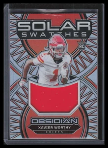 2024 Panini Obsidian Solar Swatches Silver 7 Xavier Worthy Rookie Jersey 11/99