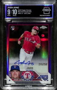 2023 Topps Chrome Autographs Purple Refractor Josh Jung RC Auto 215/250 ARENA 9