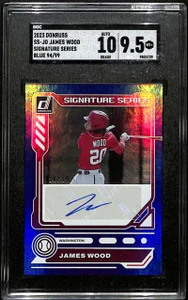 2023 Donruss Signature Series Blue 29 James Wood Rookie Auto 94/99 SGC 9.5 MT+