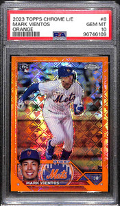 2023 Topps Chrome Logofractor Orange Refractor 8 Mark Vientos RC 10/25 PSA 10