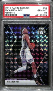 2019-20 Panini Mosaic Genesis Refractor 10 De'Aaron Fox PSA 10 GEM MT