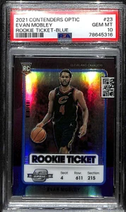 2021 Panini Contenders Optic Rookies Blue 23 Evan Mobley Rookie 96/99 PSA 10 GEM