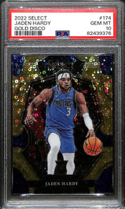 2022-23 Select Prizms Gold Disco Refractor 174 Jaden Hardy Rookie 9/10 PSA 10