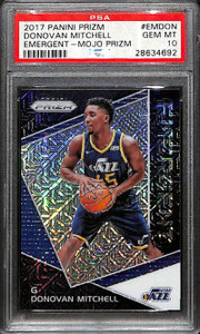 2017-18 Panini Prizm Emergent Prizms Mojo Donovan Mitchell Rookie 19/25 PSA 10