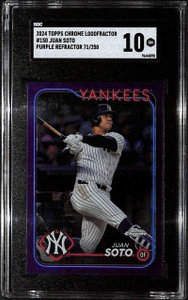 2024 Topps Chrome Logofractor Purple Refractor 150 Juan Soto 71/250 SGC 10 GM