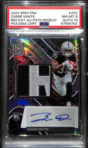 2022 Panini Spectra Psychedelic 233 Zamir White Rookie Patch Auto 2/5 PSA 8 10