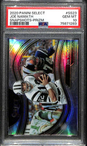 2020 Select Snapshots Prizm Silver Refractor 23 Joe Namath PSA 10 GEM MT