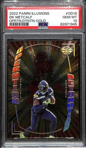 2022 Panini Illusions Operation Detonation Gold 18 D.K. Metcalf 23/25 PSA 10 GEM