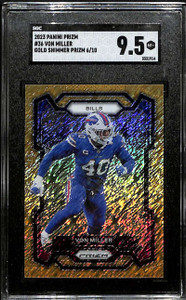 2023 Panini Prizm Prizms Gold Shimmer Refractor 36 Von Miller 6/10 SGC 9.5 MT+