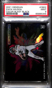 2021 Panini Obsidian Color Blast Black 22 Zach Wilson Rookie PSA 9 MINT