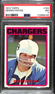 1972 Topps 163 Dennis Partee PSA 7 NM