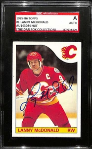 1985-86 Topps 1 Lanny McDonald SGC A Authentic Auto The Dan Fox Collection