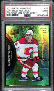 2021-22 Metal Universe Precious Metal Gems Green 19 Matthew Tkachuk 9/10 PSA 9