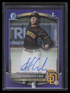 2025 Bowman Chrome Autographs Purple Refractor Jumberto Cruz Rookie Auto 39/250