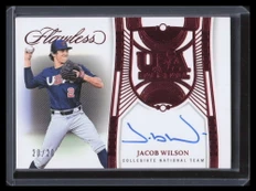 2024 Panini Flawless USA Baseball Signatures Ruby 12 Jacob Wilson RC Auto 20/20