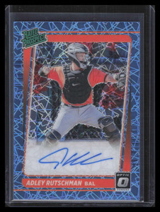 2021 Donruss Optic Signatures Carolina Blue Velocity Adley Rutschman RC Auto /15