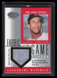 2001 Leaf Certified Materials Fabric of the Game 33 Orlando Cepeda Jersey 14/27