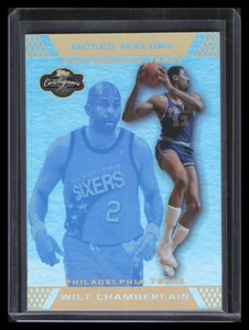 2007-08 Topps Co-Signers Gold Blue Foil 38 Moses Malone Wilt Chamberlain 4/5