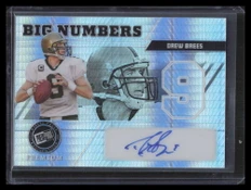 2024 Press Pass Premium Big Numbers Autographs Prism Silver Drew Brees Auto 7/10