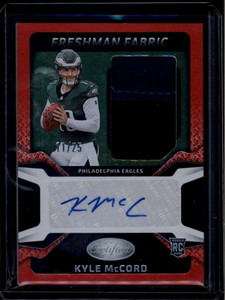 2025 Certified Freshman Fabric Mirror Signatures Kyle McCord RC Patch Auto 11/25