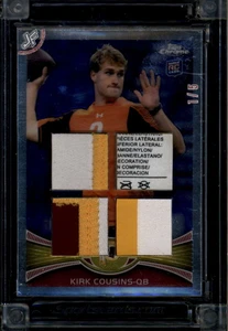 2024 Jersey Fusion Kirk Cousins 2012 Topps Chrome RC 10/4/15 Quad Patch 1/5