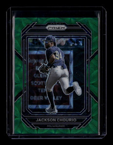 2023 Panini Prizm Prizms Green Scope Refractor 105 Jackson Chourio Rookie 36/75
