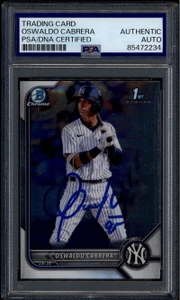 2022 Bowman Chrome Oswaldo Cabrera RC PSA/DNA Certified Authentic Auto 85472234