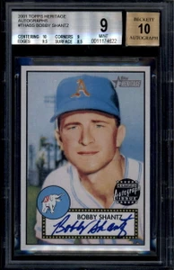 2001 Topps Heritage Autographs THABS Bobby Shantz Auto BGS 9 MINT 10