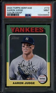 2024 Topps Heritage Color Swap Variations 112 Aaron Judge SP PSA 9 MINT