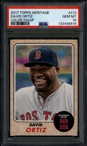 2017 Topps Heritage 412b David Ortiz Color Swap SP PSA 10 GEM MT