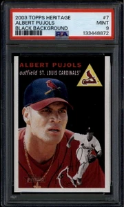 2003 Topps Heritage 7b Albert Pujols Black Background SP PSA 9 MINT