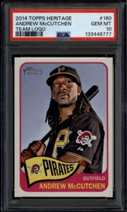 2014 Topps Heritage 160b Andrew McCutchen Team Logo SP PSA 10 GEM MT