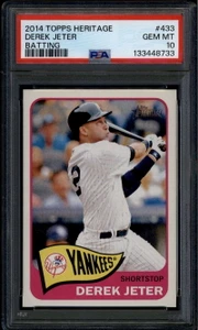 2014 Topps Heritage 433c Derek Jeter Batting Action PSA 10 GEM MT 133448733
