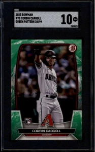 2023 Bowman Green Pattern 73 Corbin Carroll Rookie 34/99 SGC 10 GM