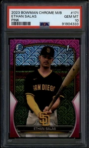 2023 Bowman Chrome Mega Pink Refractor bcp171 Ethan Salas Rookie 132/199 PSA 10